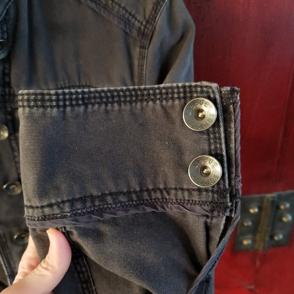 Esprit Retro Utility Charcoal Grey Denim Jean Jacket - Medium - Picture 4 of 9